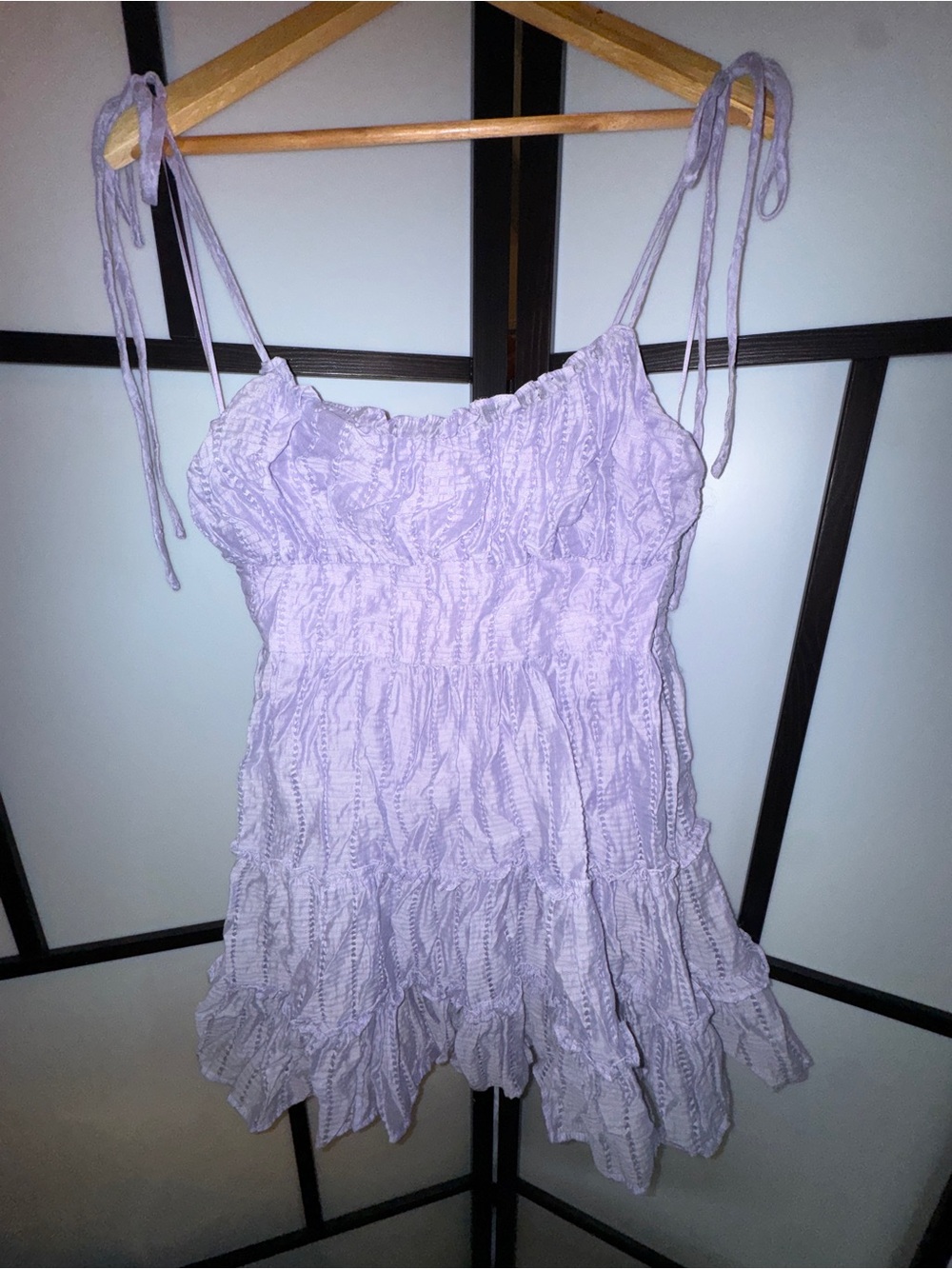 Lush Lilac Ruffled Tie-Shoulder Slip Dress